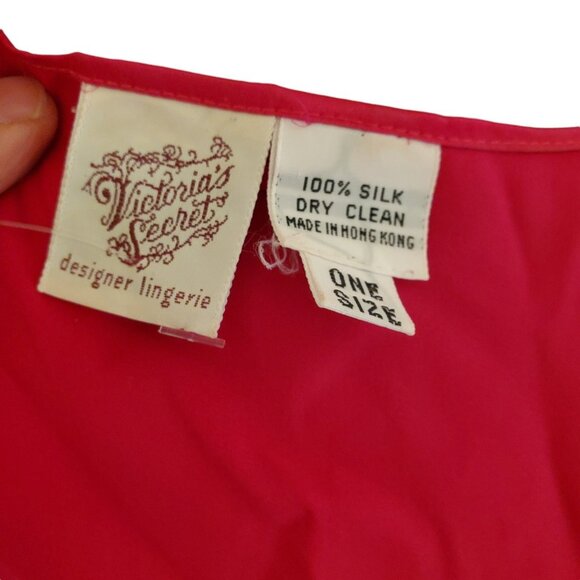 Victoria's Secret Vintage 80s 90s Women's Silk Wrap Kimono Fuschia Sz One Size - Picture 6 of 6